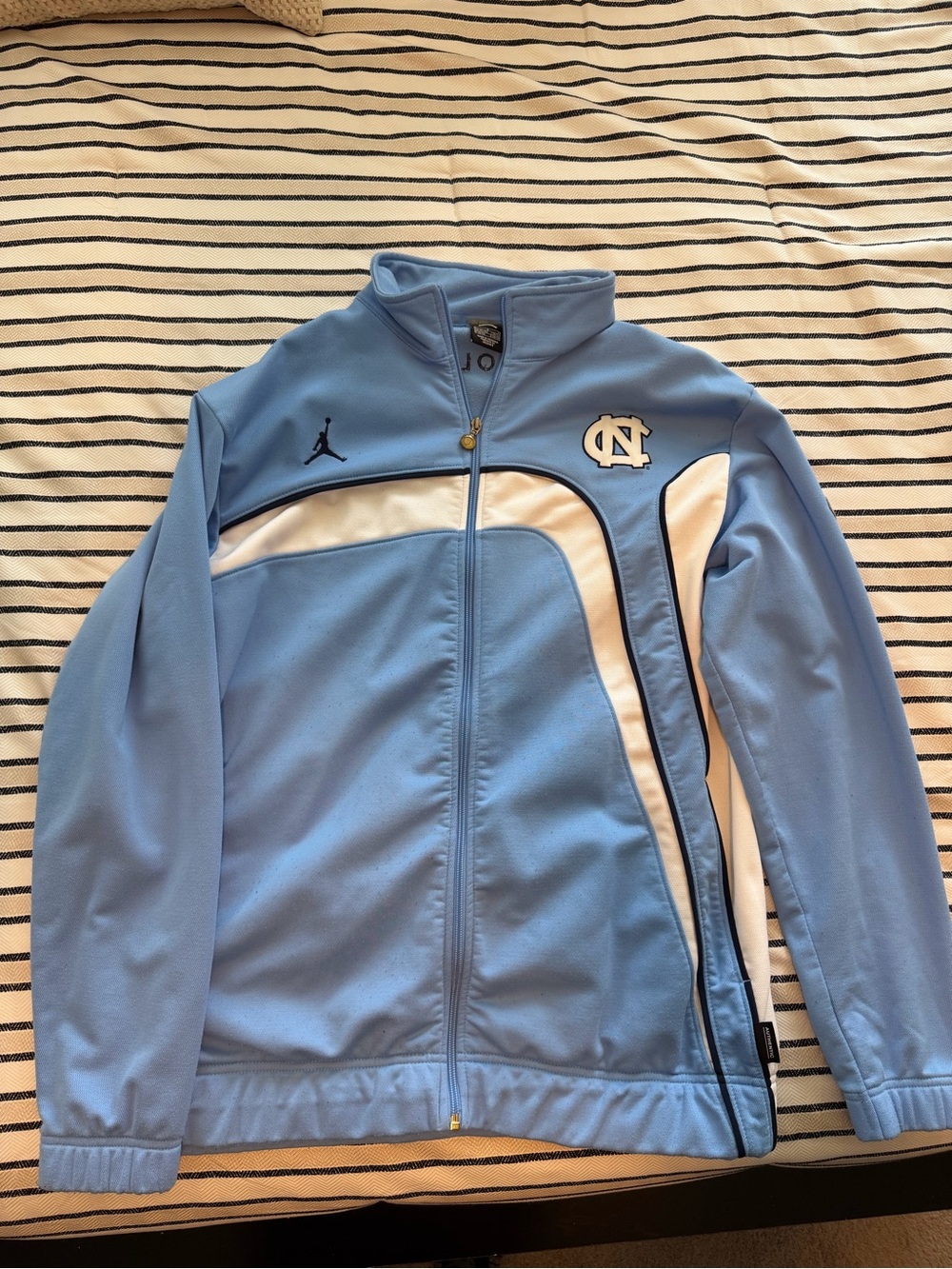 Jordan x North Carolina Light Blue Track Jacket and shirt Size Large